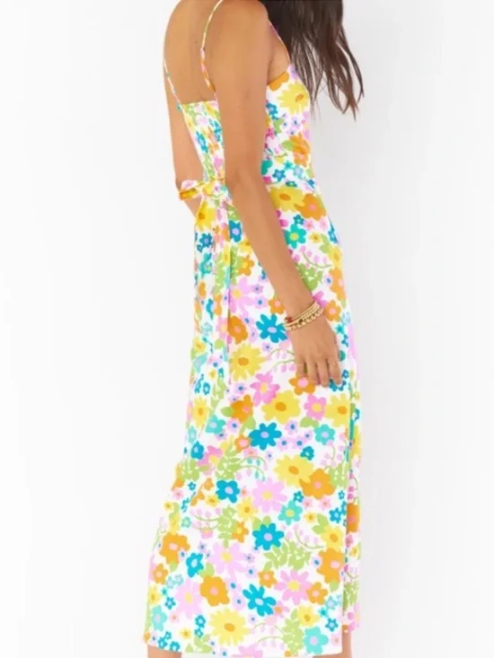 NEW Show Me Your Mumu Amalfi Coast Sun Dress Retro Floral Midi Adj Straps XS - Picture 3 of 12